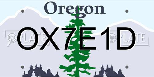 OX7E1D Oregon License Plate