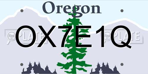 OX7E1Q Oregon License Plate