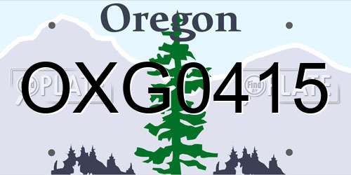 OXG0415 Oregon License Plate