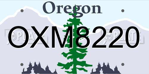 OXM8220 Oregon License Plate