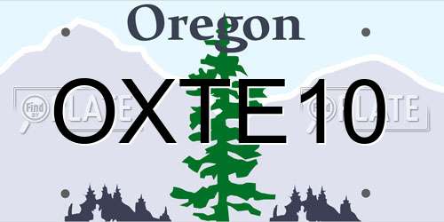OXTE10 Oregon License Plate