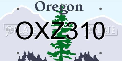 OXZ310 Oregon License Plate