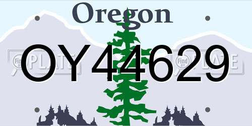OY44629 Oregon License Plate