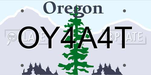 OY4A4T Oregon License Plate