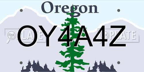 OY4A4Z Oregon License Plate