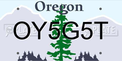 OY5G5T Oregon License Plate