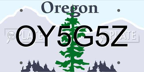 OY5G5Z Oregon License Plate