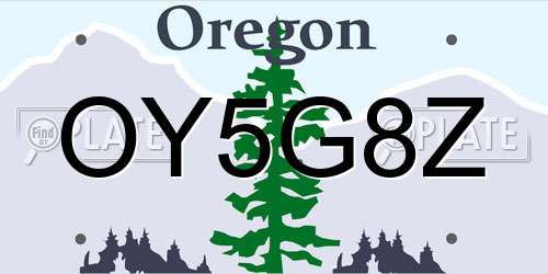 OY5G8Z Oregon License Plate