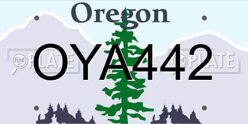 OYA442 Oregon License Plate