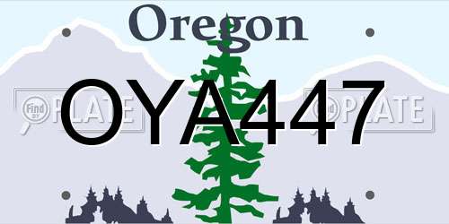 OYA447 Oregon License Plate