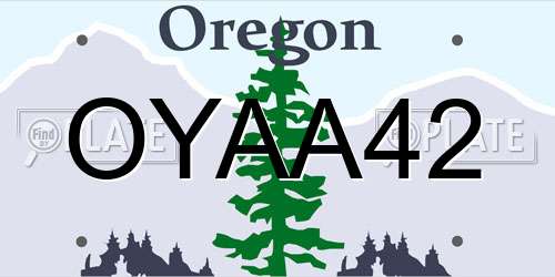 OYAA42 Oregon License Plate
