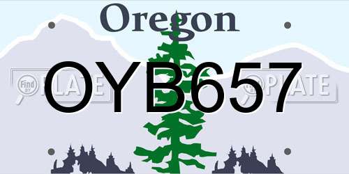 OYB657 Oregon License Plate