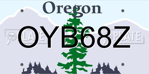 OYB68Z Oregon License Plate