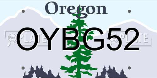 OYBG52 Oregon License Plate
