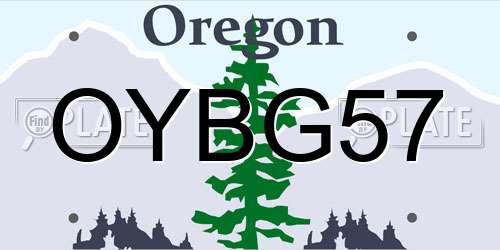 OYBG57 Oregon License Plate
