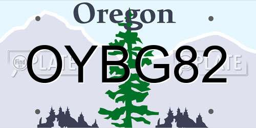 OYBG82 Oregon License Plate