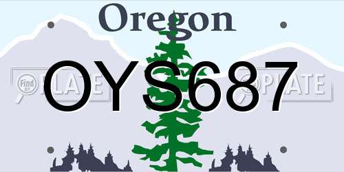 OYS687 Oregon License Plate