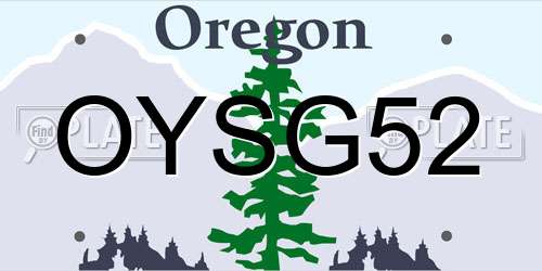 OYSG52 Oregon License Plate