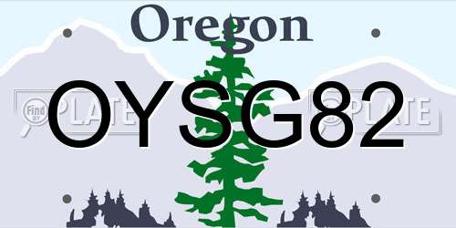 OYSG82 Oregon License Plate