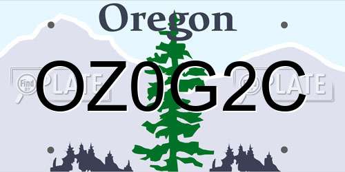 OZ0G2C Oregon License Plate