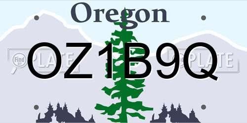 OZ1B9Q Oregon License Plate