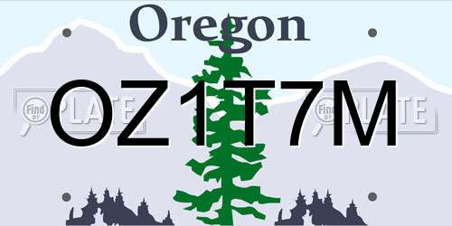 OZ1T7M Oregon License Plate