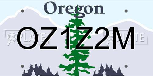 OZ1Z2M Oregon License Plate