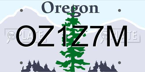 OZ1Z7M Oregon License Plate