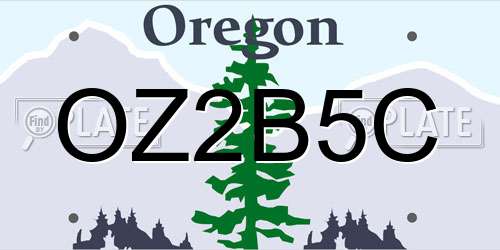 OZ2B5C Oregon License Plate