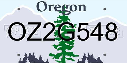 OZ2G548 Oregon License Plate