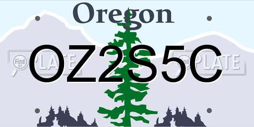 OZ2S5C Oregon License Plate