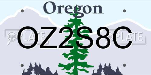 OZ2S8C Oregon License Plate