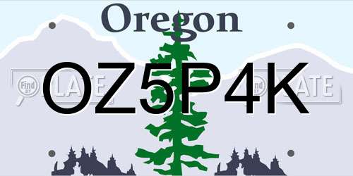 OZ5P4K Oregon License Plate