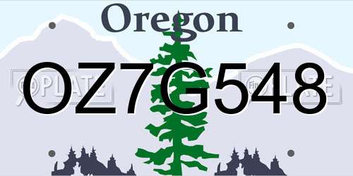 OZ7G548 Oregon License Plate