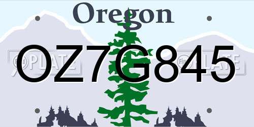 OZ7G845 Oregon License Plate