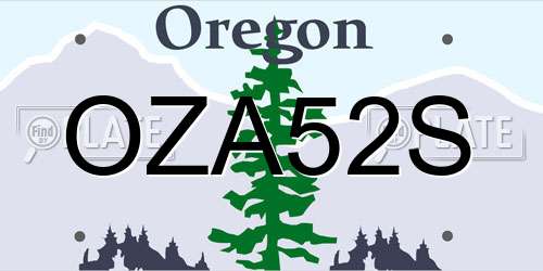 OZA52S Oregon License Plate