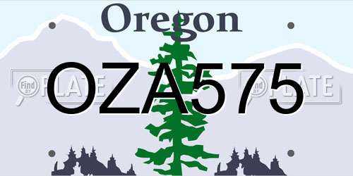 OZA575 Oregon License Plate