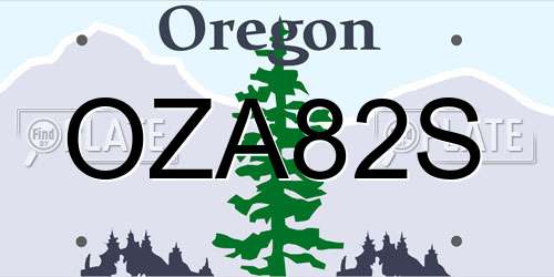 OZA82S Oregon License Plate