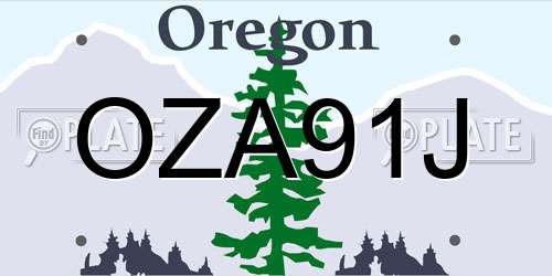 OZA91J Oregon License Plate