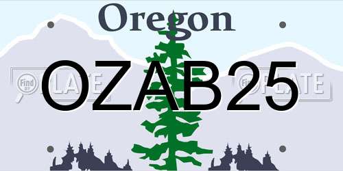 OZAB25 Oregon License Plate