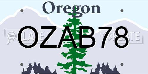 OZAB78 Oregon License Plate