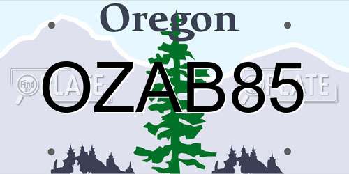 OZAB85 Oregon License Plate
