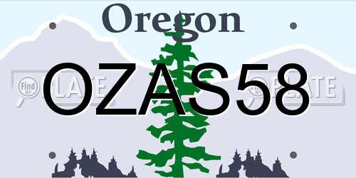 OZAS58 Oregon License Plate