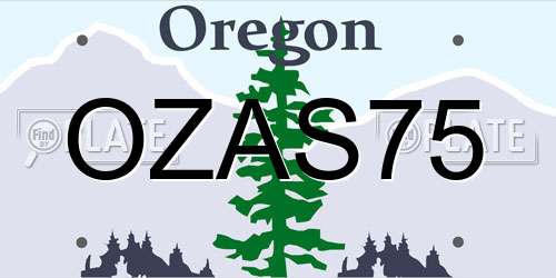 OZAS75 Oregon License Plate
