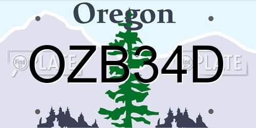 OZB34D Oregon License Plate