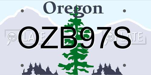 OZB97S Oregon License Plate