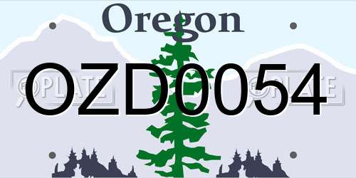 OZD0054 Oregon License Plate