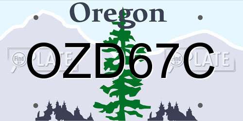 OZD67C Oregon License Plate