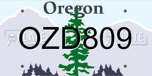 OZD809 Oregon License Plate