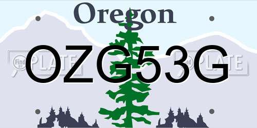 OZG53G Oregon License Plate